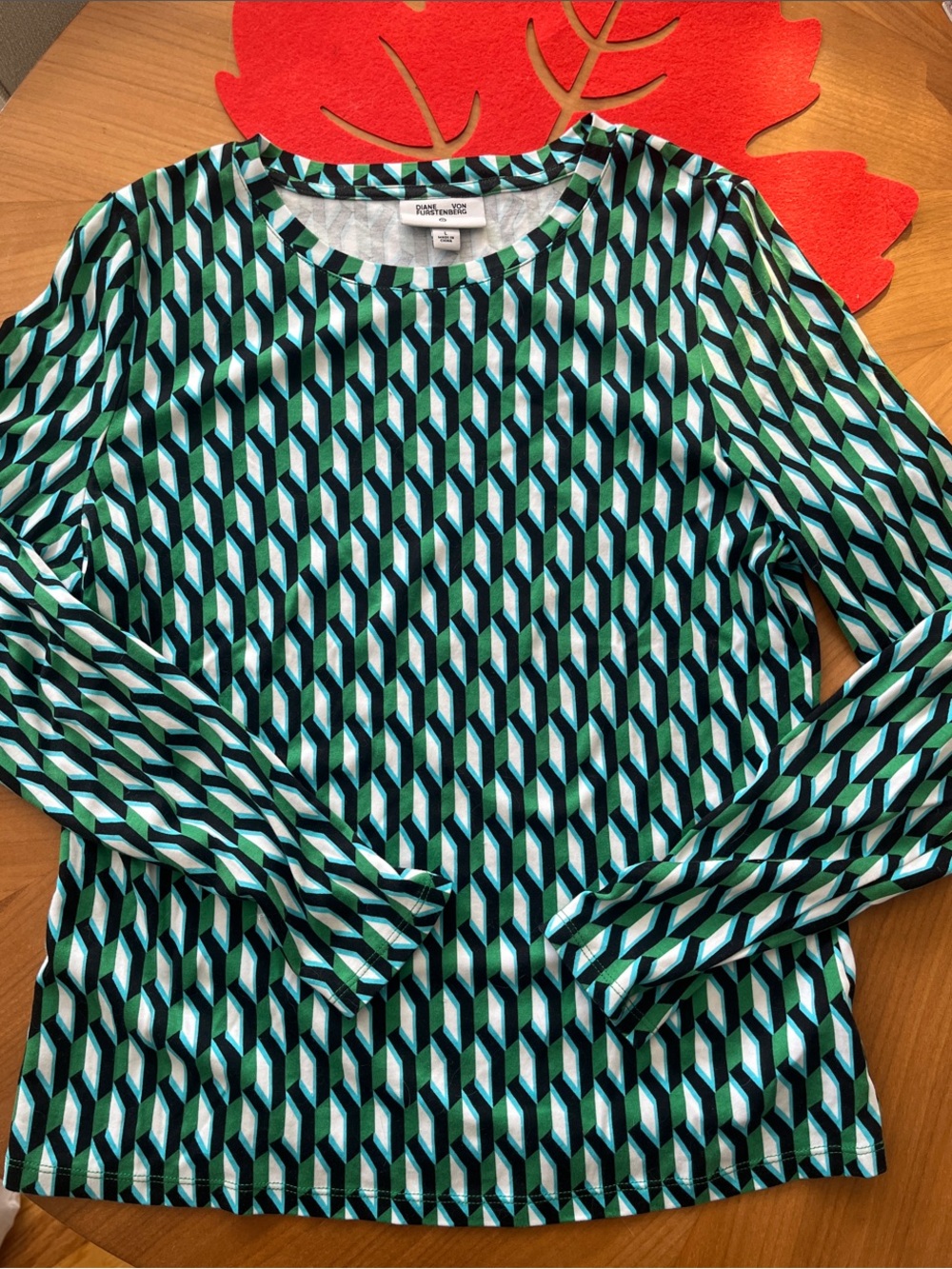 Diane Von Furstenberg for Target Long-Sleeve Geometric Tee - size L